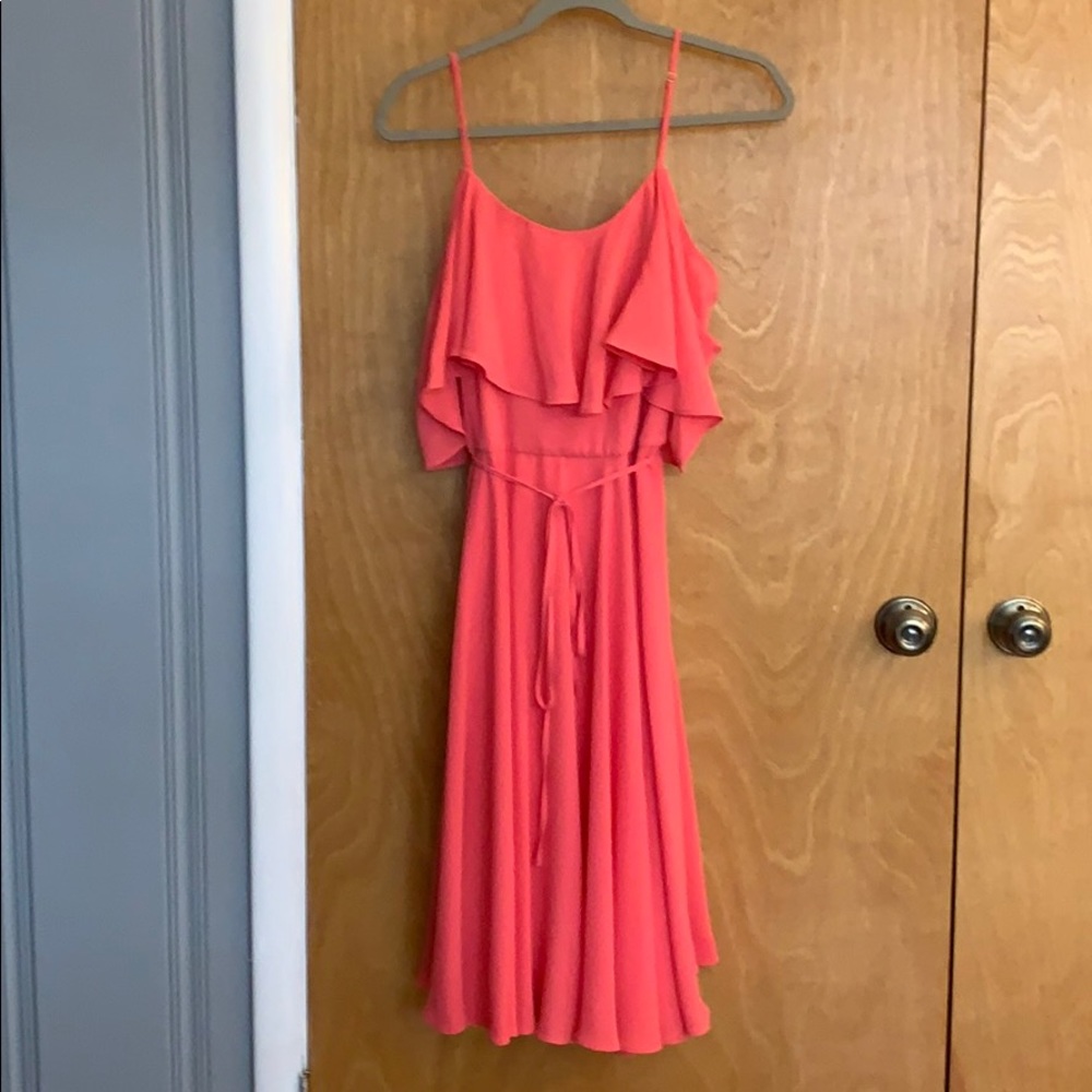 Coral Spaghetti Strap Dress - Picture 1 of 1